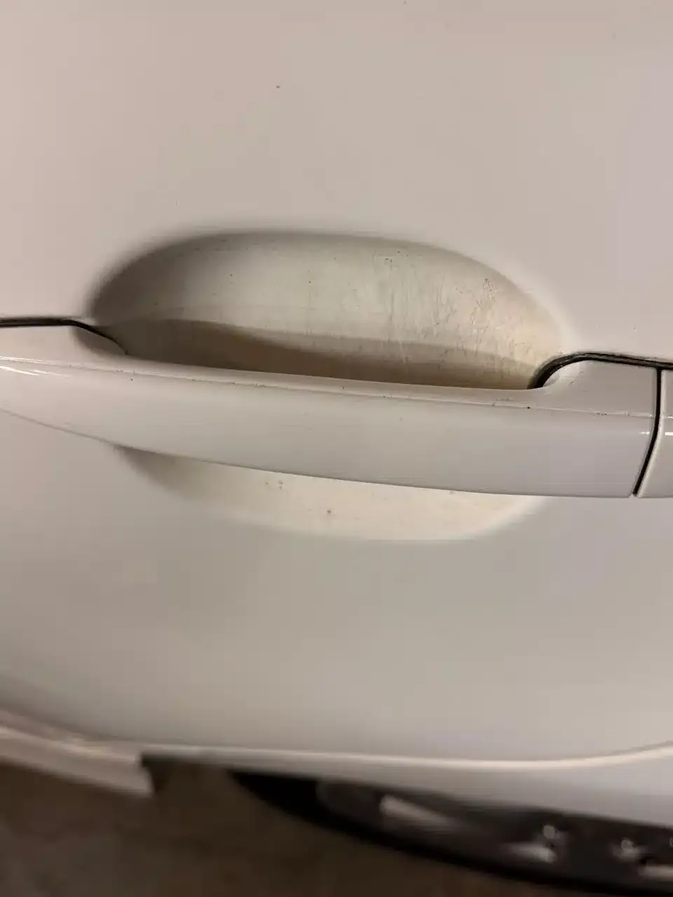 Door handle before polishing