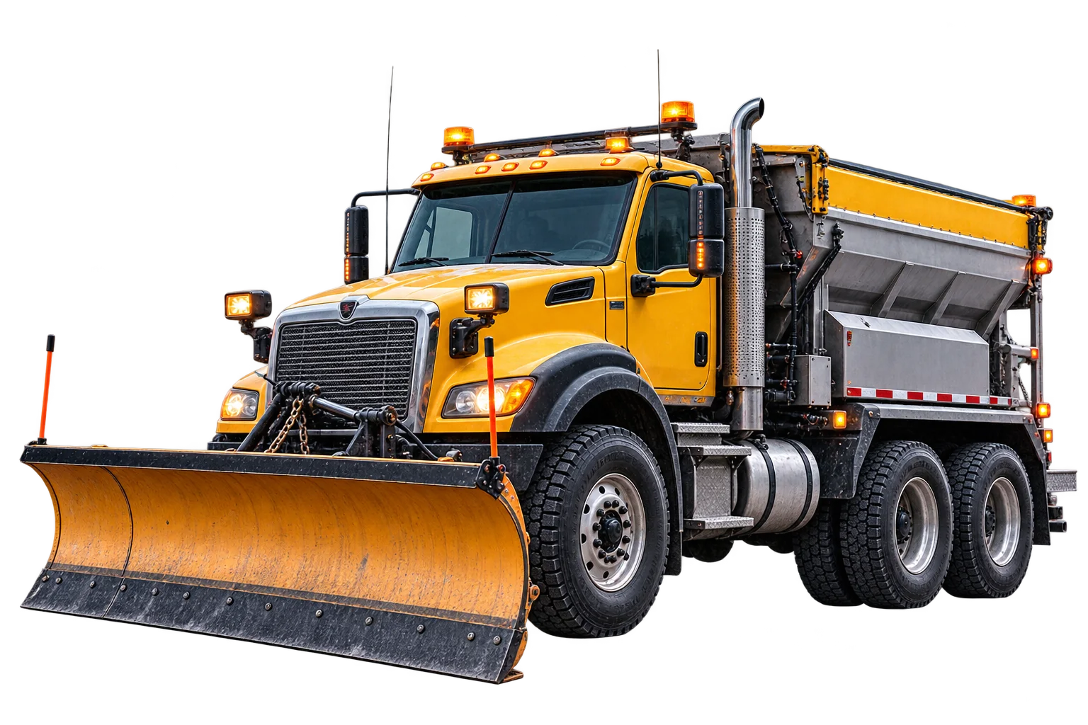 Winter road treatment truck