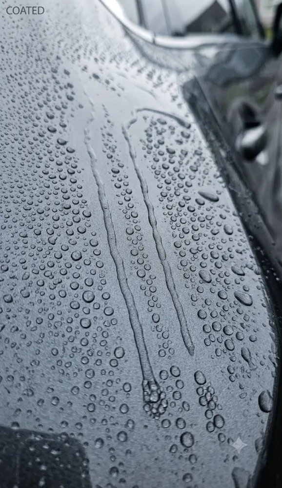 Water beading on ceramic coated paint